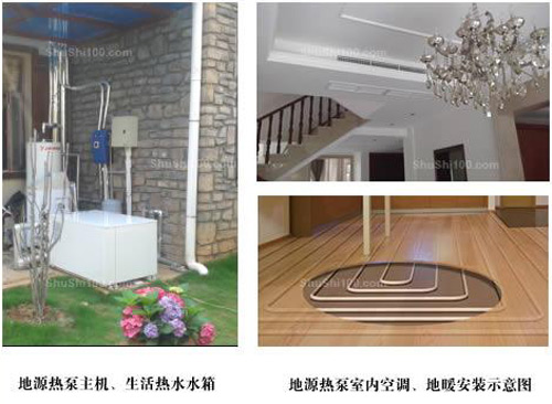 地源熱泵主機(jī)、室內(nèi)空調(diào)安裝示意圖